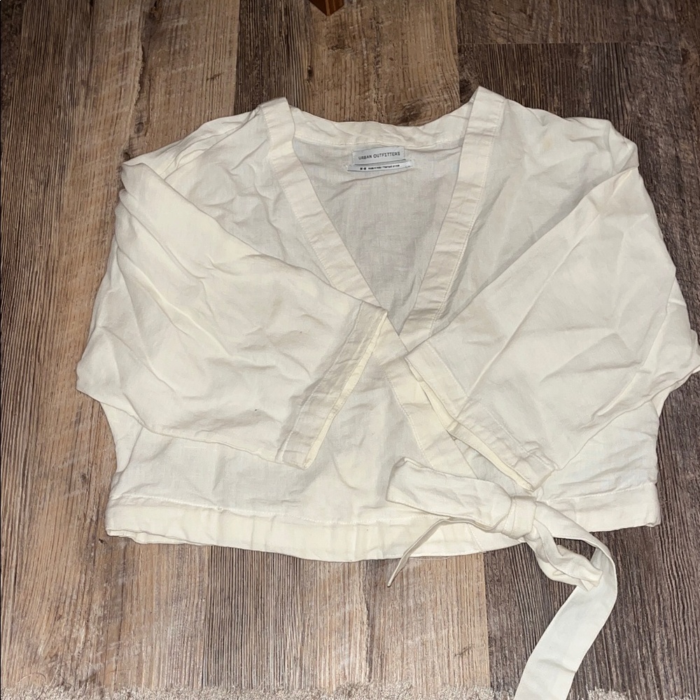Urban Outfitters Cream Wrap Top